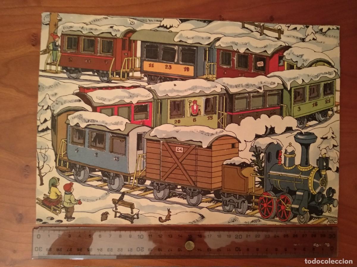 Coleccionismo calendarios: CALENDARIO DE ADVIENTO, VINTAGE, A&ntilde;os 50, ALEMAN BELEN TREN,(admito ofertas)