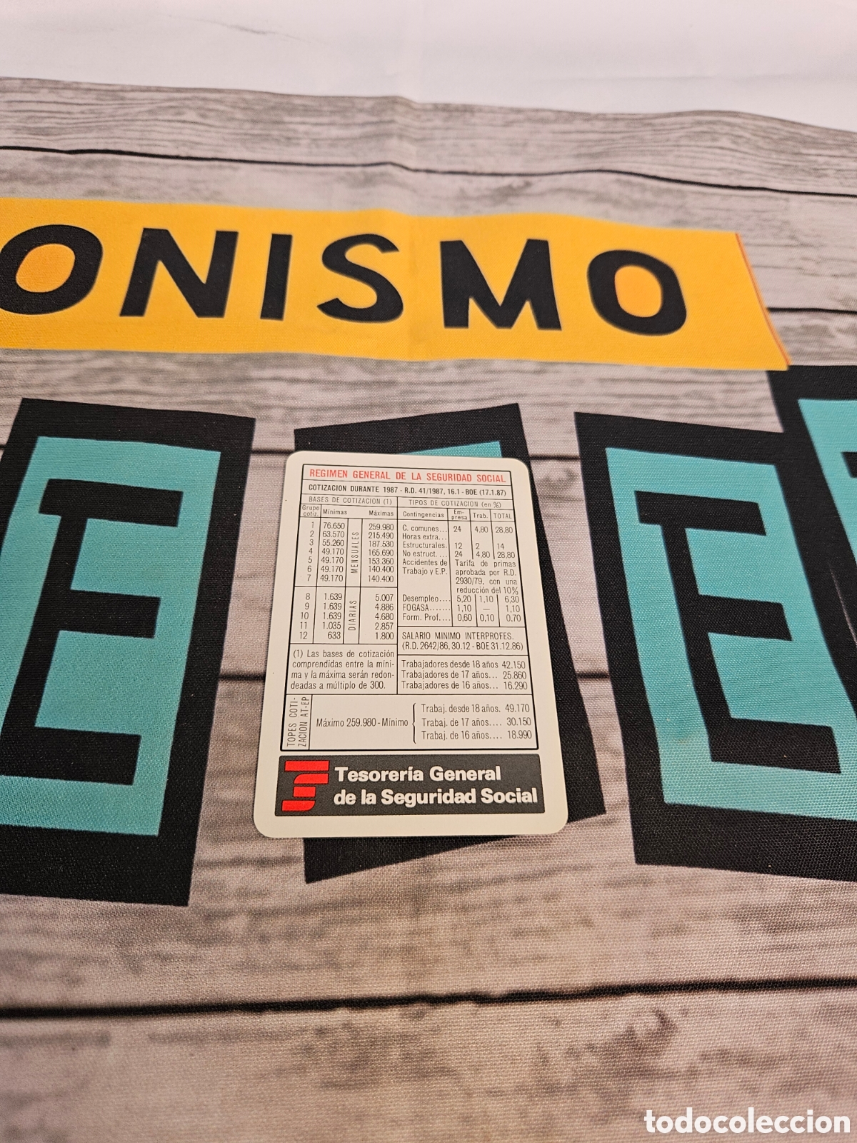Coleccionismo calendarios: CALENDARIO TESORERIA GENERAL SEGURIDAD SOCIAL. REGIMEN GENERAL. FOURNIER 1982 - 1987