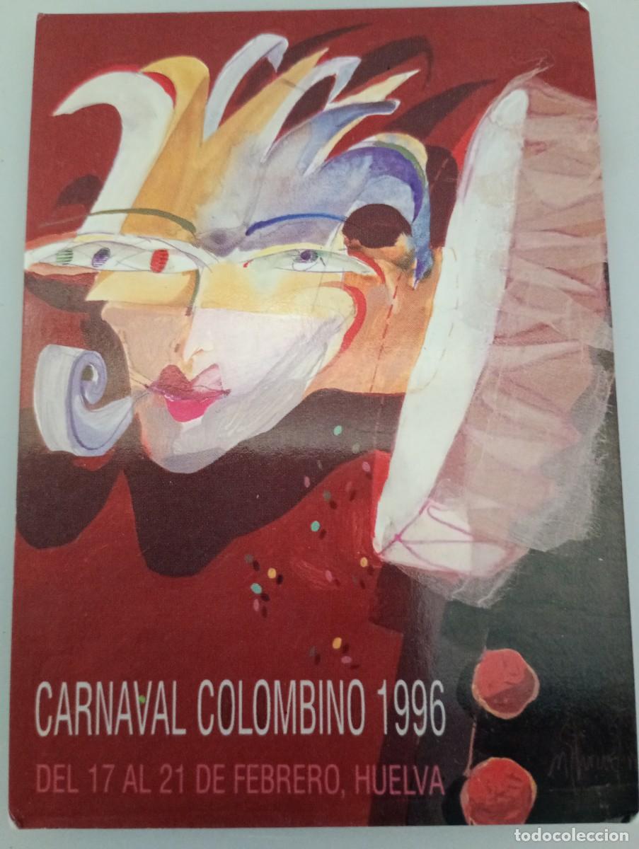 Coleccionismo calendarios: Calendario 1996 Publicidad CARNAVAL COLOMBINO - CAJA DE HUELVA Y SEVILLA