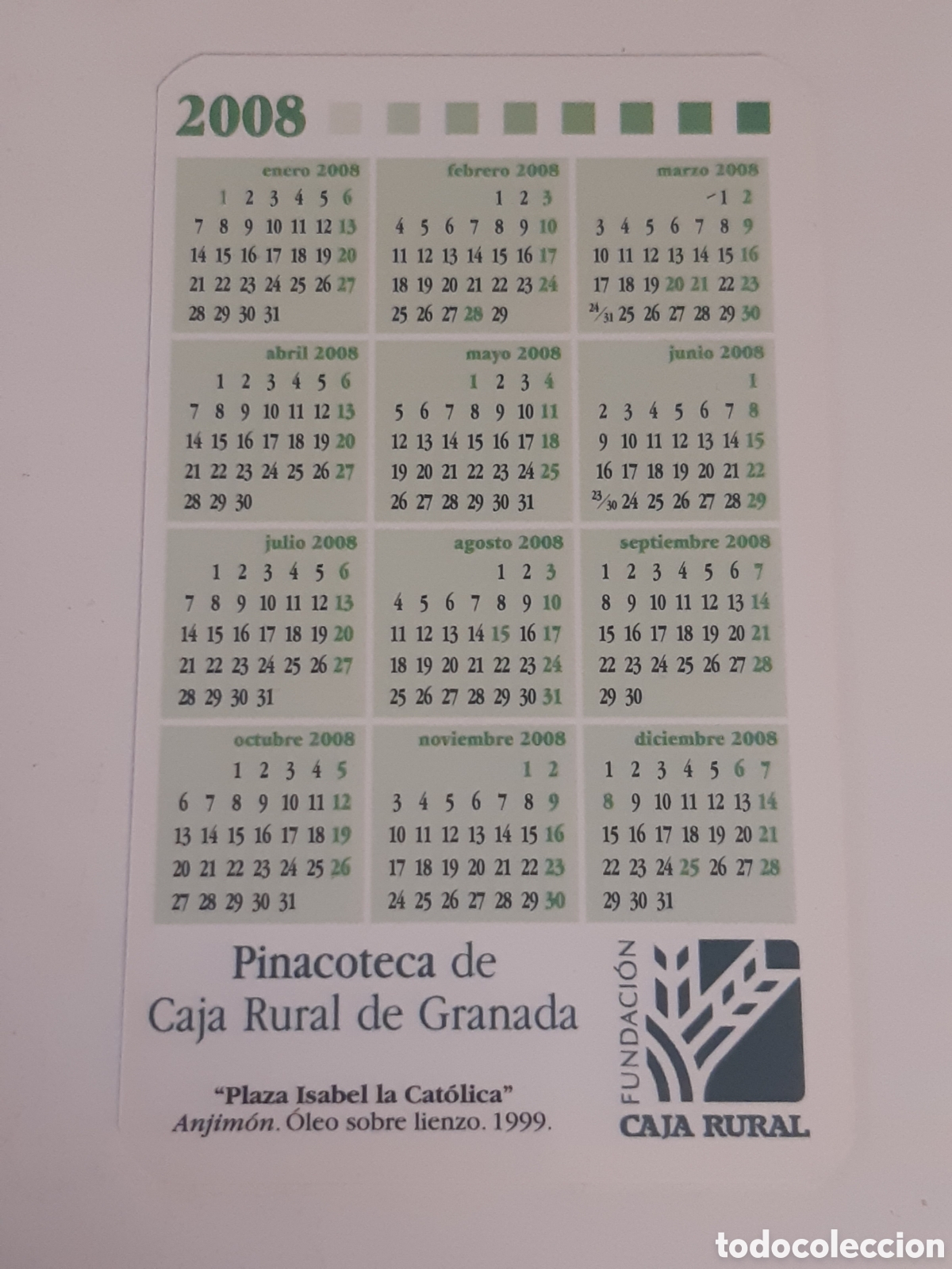 Coleccionismo calendarios: Calendario Caja Rural de Granada 2008 - Foto 2