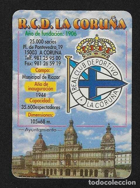 Coleccionismo calendarios: CALENDARIO DE BOLSILLO A&Ntilde;O 2001 F&Uacute;TBOL - R.C.D. LA CORU&Ntilde;A - VER FOTO REVERSO
