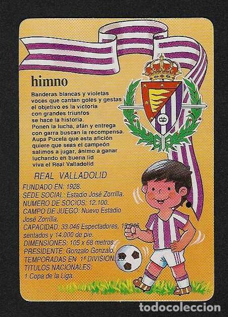Coleccionismo calendarios: CALENDARIO DE BOLSILLO A&Ntilde;O 1992 F&Uacute;TBOL - REAL VALLADOLID - HIMNO - VER FOTO REVERSO