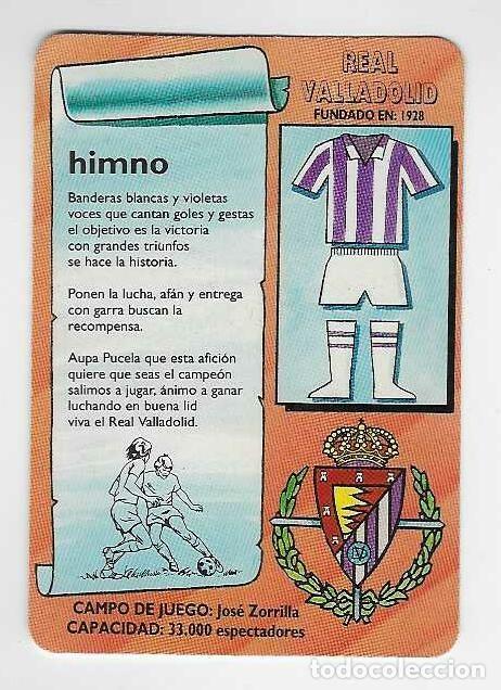 Coleccionismo calendarios: CALENDARIO DE BOLSILLO A&Ntilde;O 1994 F&Uacute;TBOL - REAL VALLADOLID - HIMNO - VER FOTO REVERSO