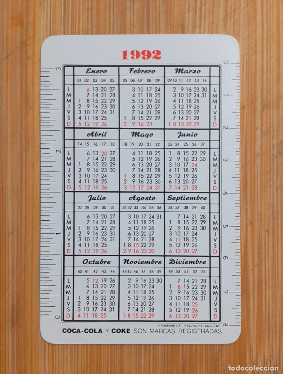 Coleccionismo calendarios: CALENDARIO BOLSILLO COCA-COLA 1992 - Foto 2
