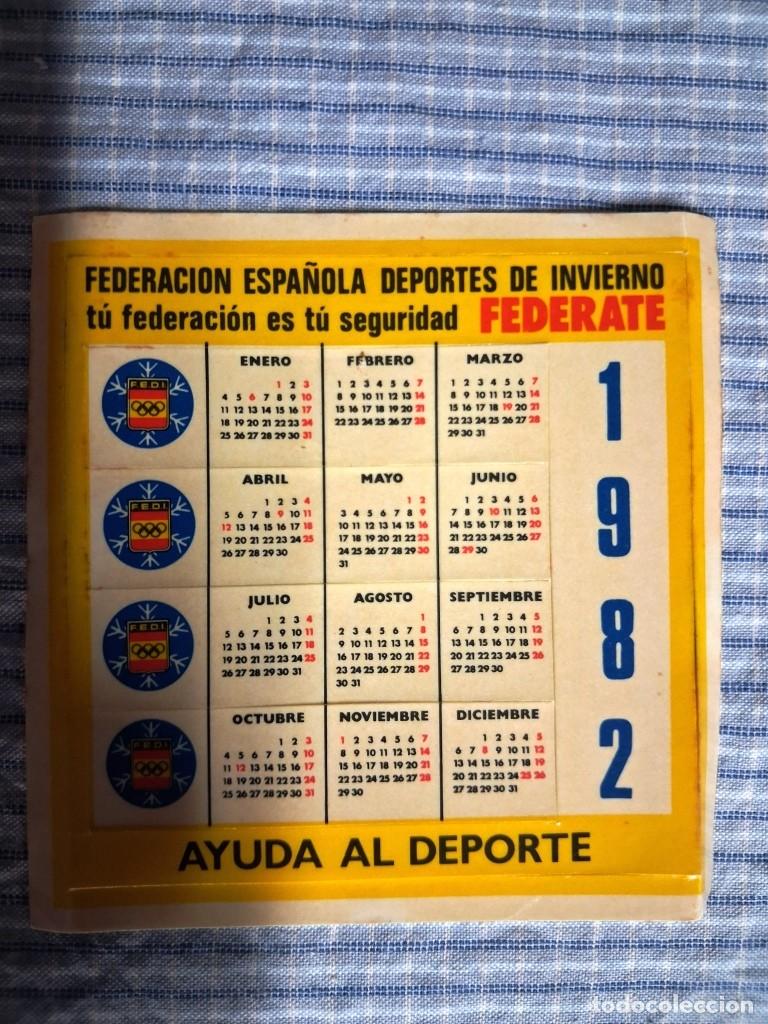 Coleccionismo calendarios: Calendario adhesivo Federaci&oacute;n Espa&ntilde;ola de Deportes de Invierno. A&ntilde;o 1982. Estado ver im&aacute;genes