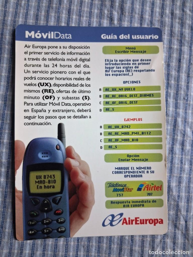 Coleccionismo calendarios: Calendario Air Europa. M&oacute;vilData. A&ntilde;o 2000. Estado ver im&aacute;genes.