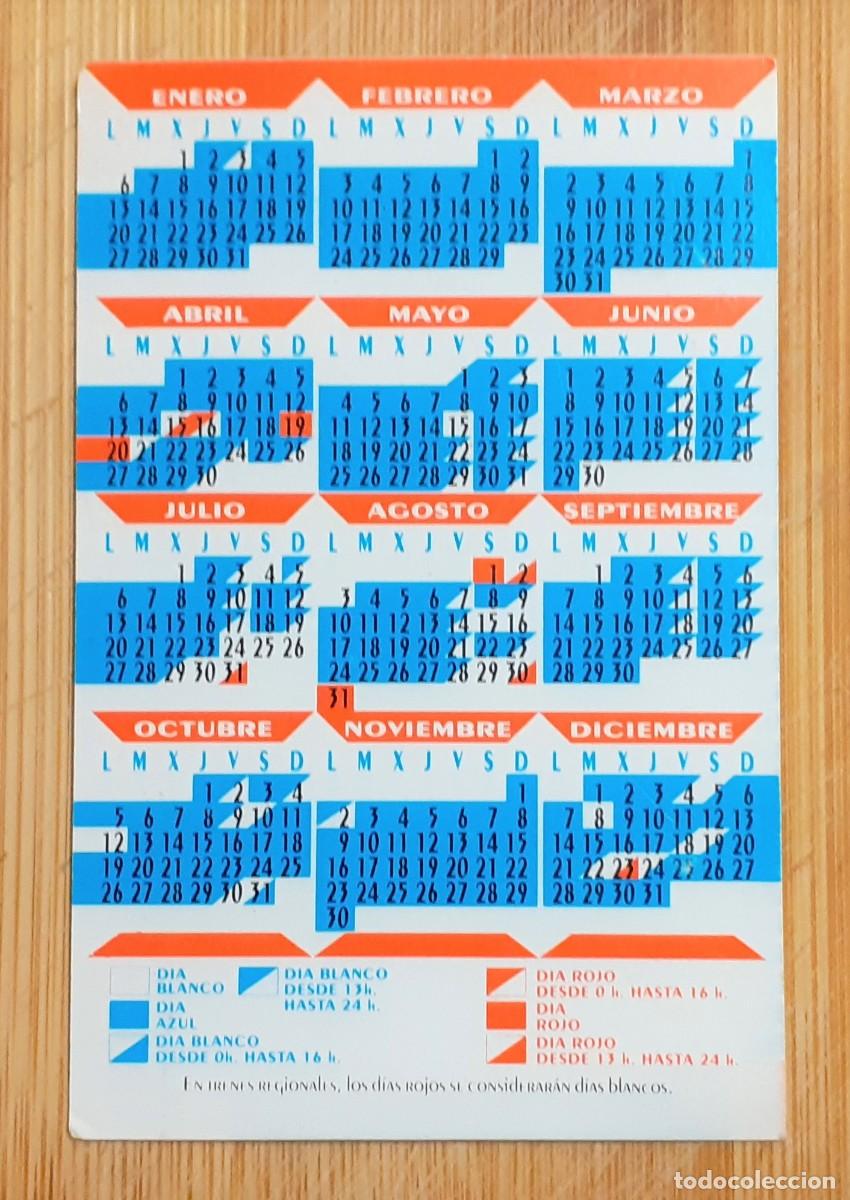 Coleccionismo calendarios: CALENDARIO BOLSILLO RENFE 1992 - Foto 2