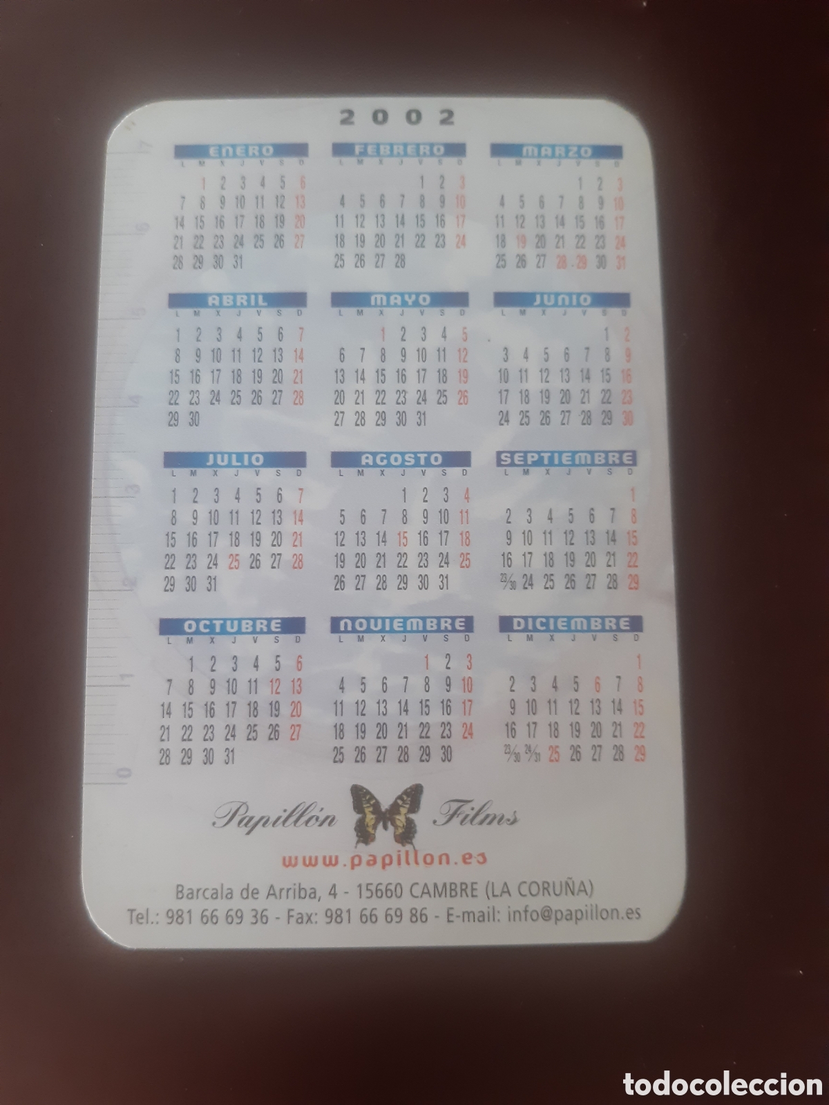 Coleccionismo calendarios: Calendario Papillon films 2002 - Foto 2