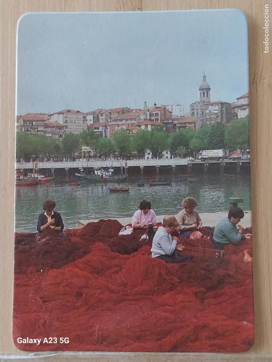 Coleccionismo calendarios: ARTES DE PESCA COSIENDO REDES MUJERES CALENDARIO 1989 PUBLI MOLDURAS DE FRUTOS MP 69