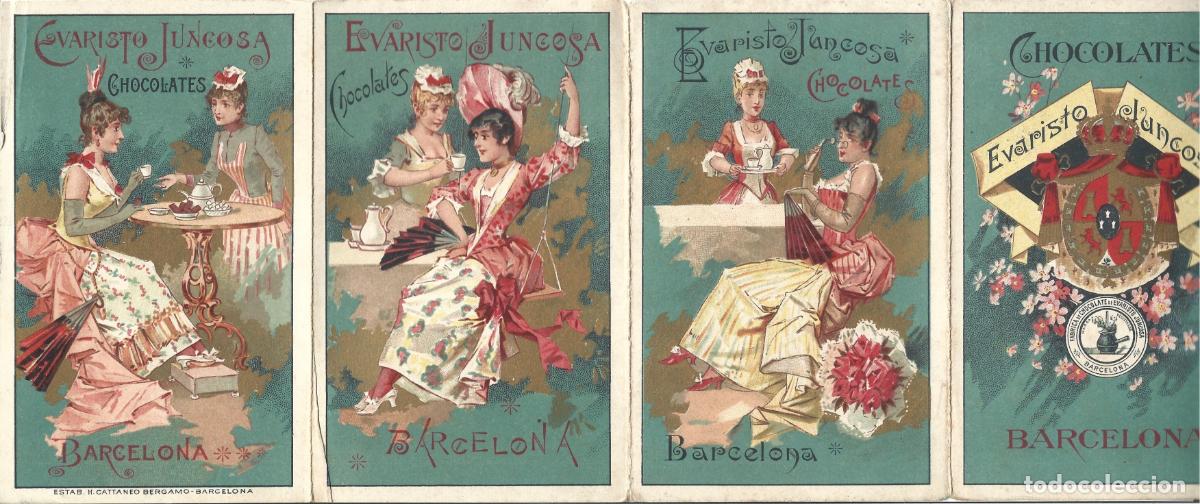 Coleccionismo calendarios: CHOCOLATES EVARISTO JUNCOSA-CALENDARIO-ALMANAQUE PARA 1891-DESPLEGABLE