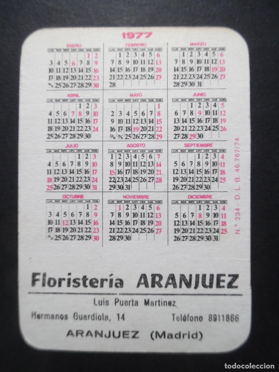 Coleccionismo calendarios: Calendario 1977, calendario Florister&iacute;a Aranjuez, Madrid