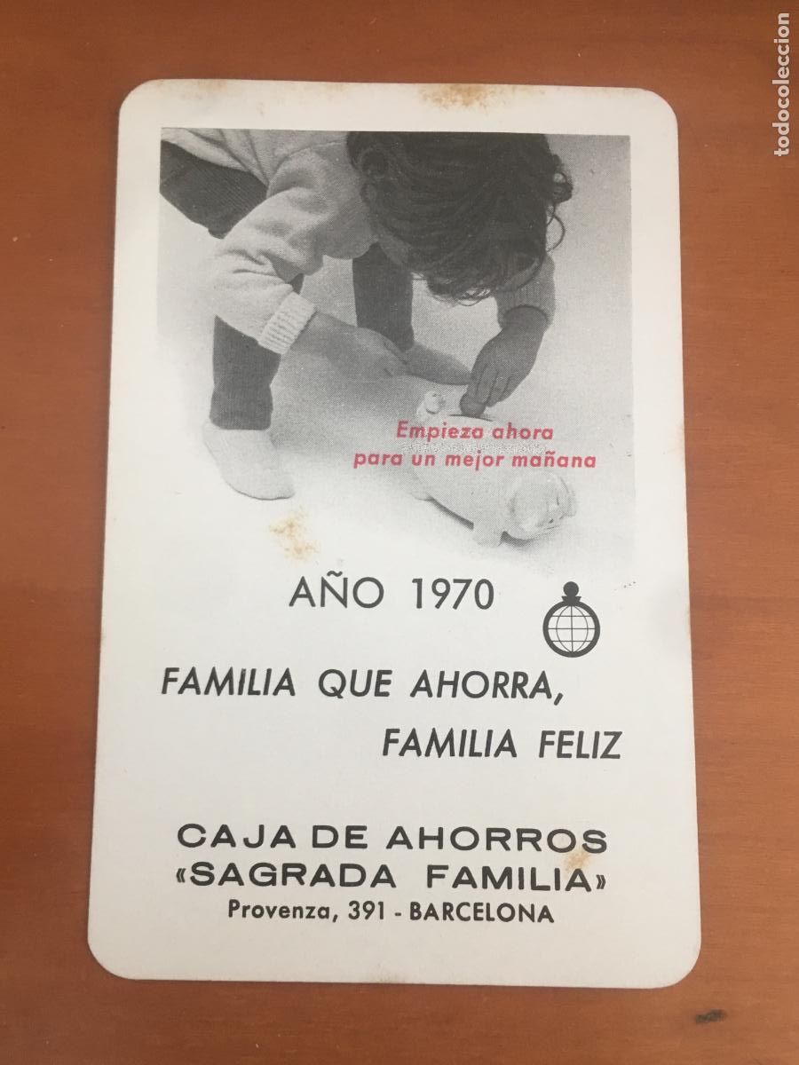 Coleccionismo calendarios: fournier caja ahorros sagrada familia barcelona 1970 calendario original