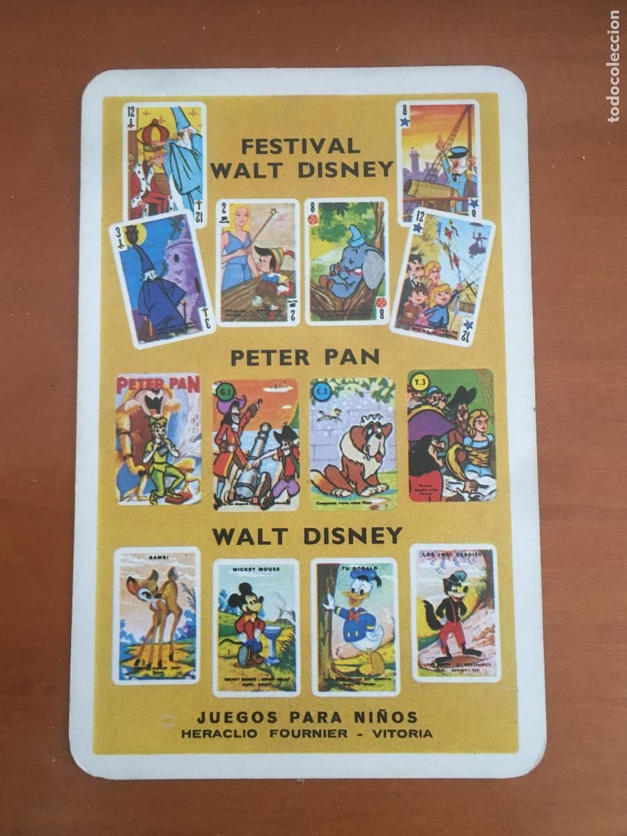 Coleccionismo calendarios: fournier festival walt disney juegos naipes 1969 calendario original muy buen estado