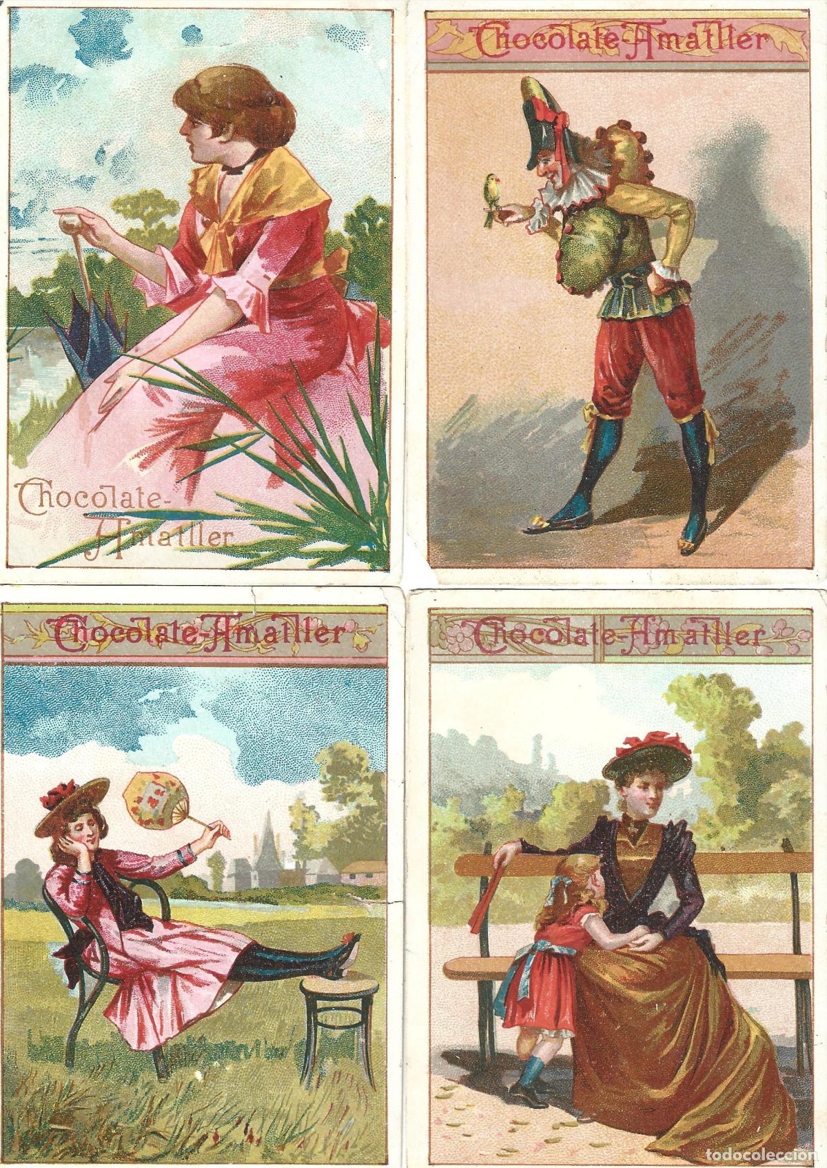Coleccionismo calendarios: CHOCOLATE AMATLLER-ALMANAQUE- 4 CALENDARIOS PARA EL A&Ntilde;O 1892