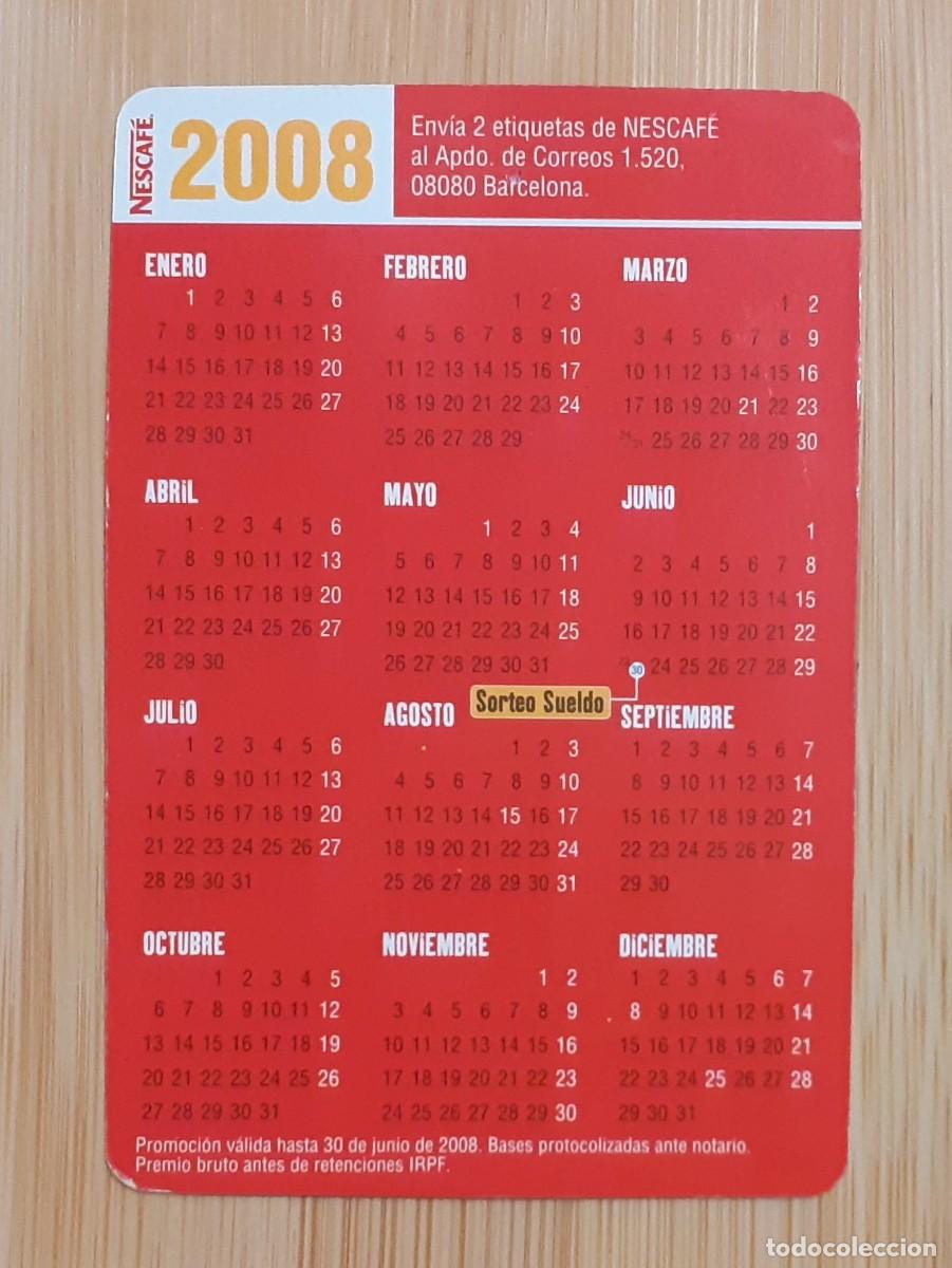 Coleccionismo calendarios: CALENDARIO BOLSILLO NESCAFE 2008 - Foto 2
