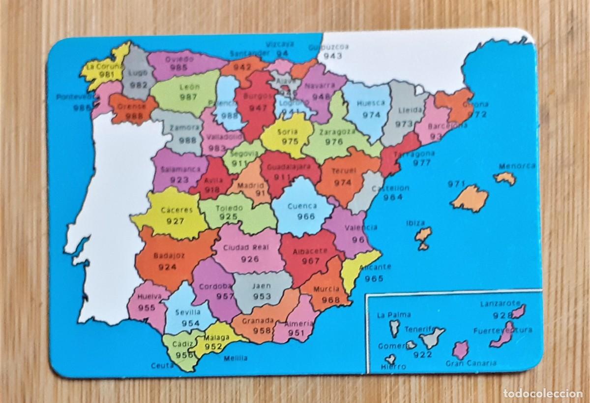 Coleccionismo calendarios: CALENDARIO BOLSILLO MAPA ESPA&Ntilde;A PREFIJOS TELEFONICOS 1989