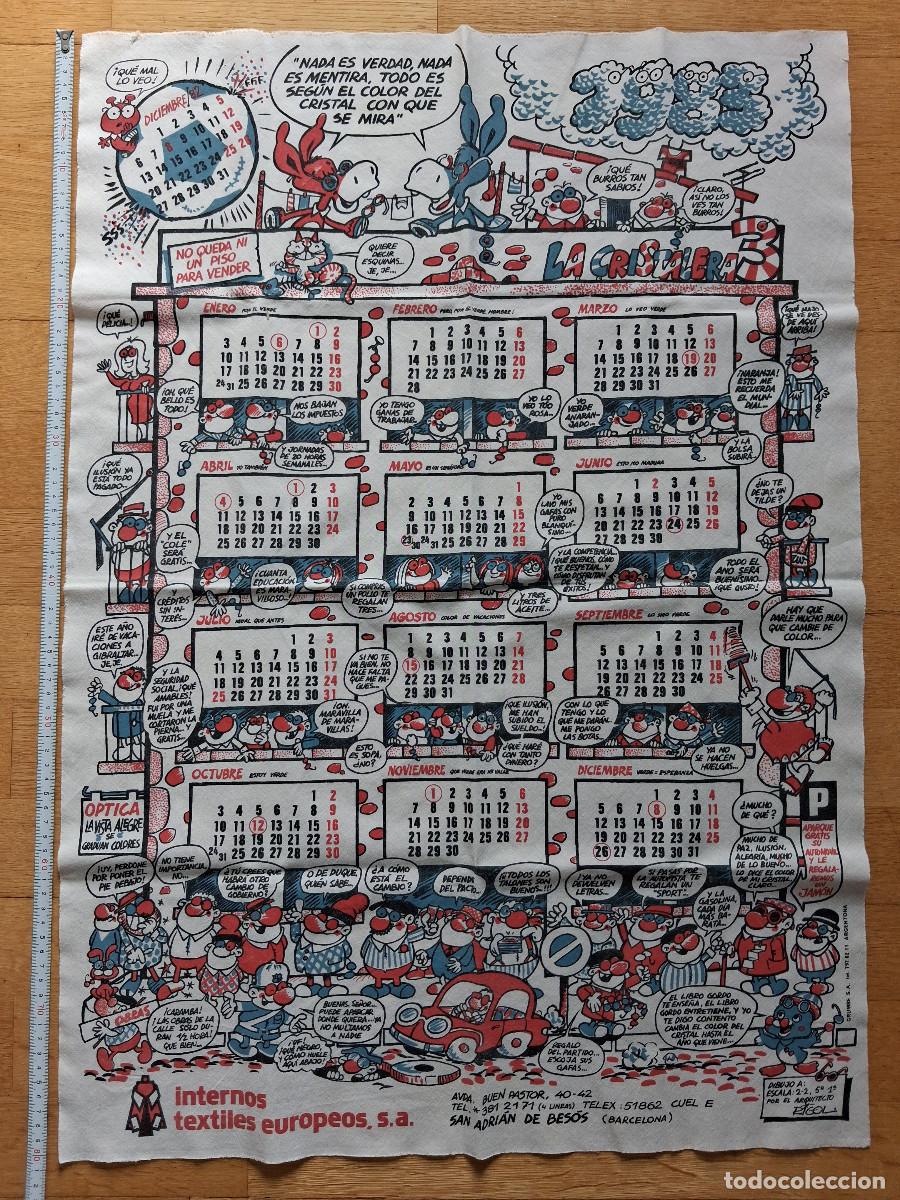 Coleccionismo calendarios: Calendario de 1983 de TELA: La cristalera 3 - 80x56 cm - Rigol