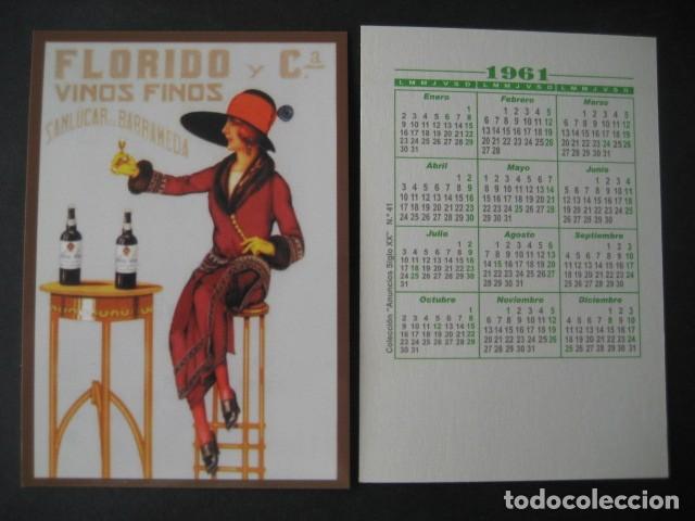 Coleccionismo calendarios: CALENDARIO CARTELES ANUNCIOS 1961. FLORIDO Y CIA. VINOS FINOS, SANLUCAR DE BARRAMEDA. N&ordm;75