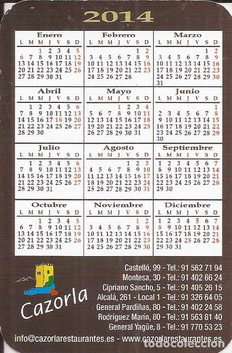 Coleccionismo calendarios: CALENDARIO PUBLICIDAD CAZORLA 2014 - Foto 2