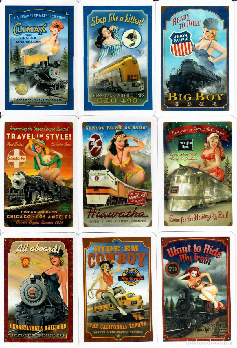 Coleccionismo calendarios: 9 CALENDARIOS DE BOLSILLO - A&Ntilde;O 2022 - PIN UP TRENES