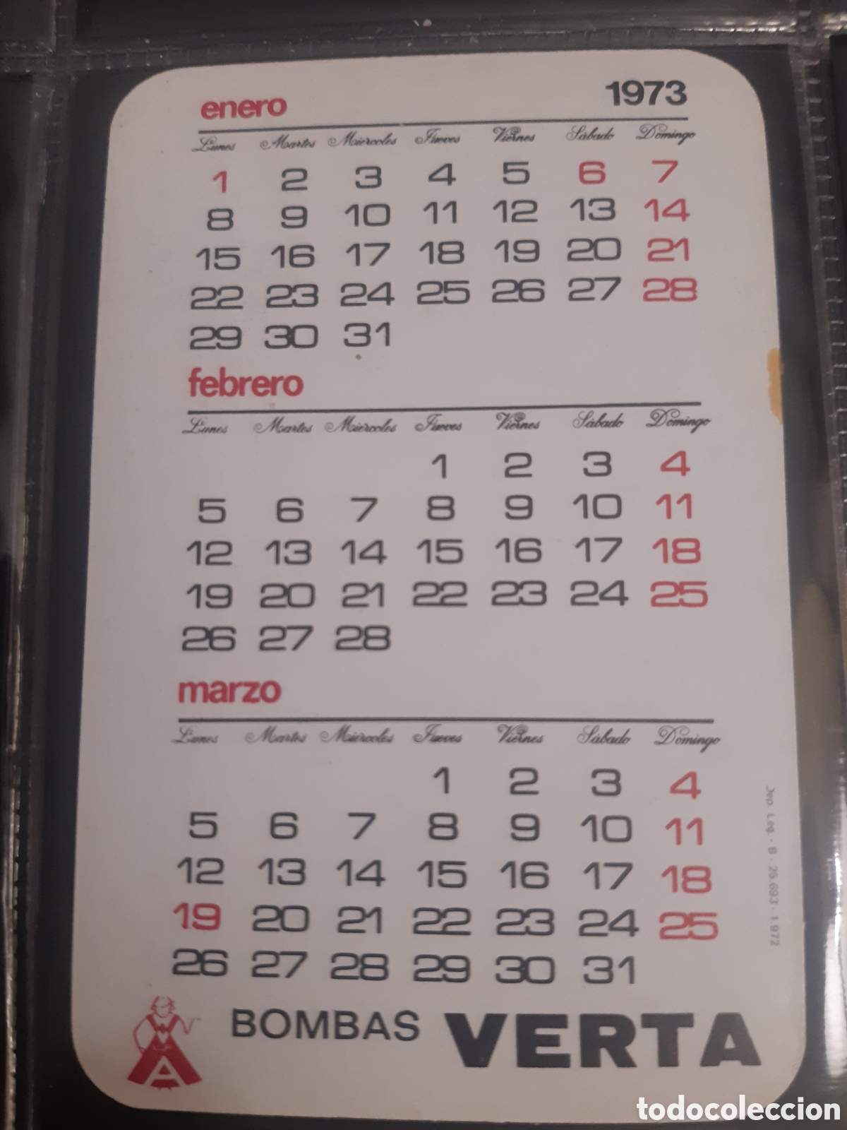 Coleccionismo calendarios: Calendario Verta 1973 - Foto 2