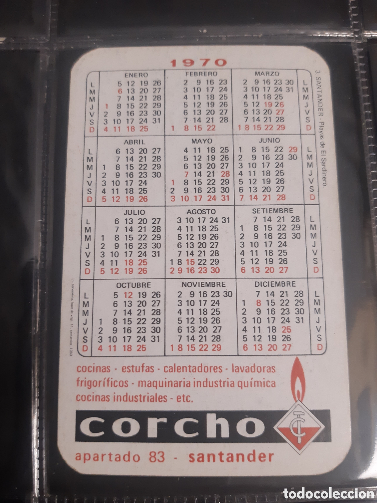 Coleccionismo calendarios: Calendario Corcho 1970