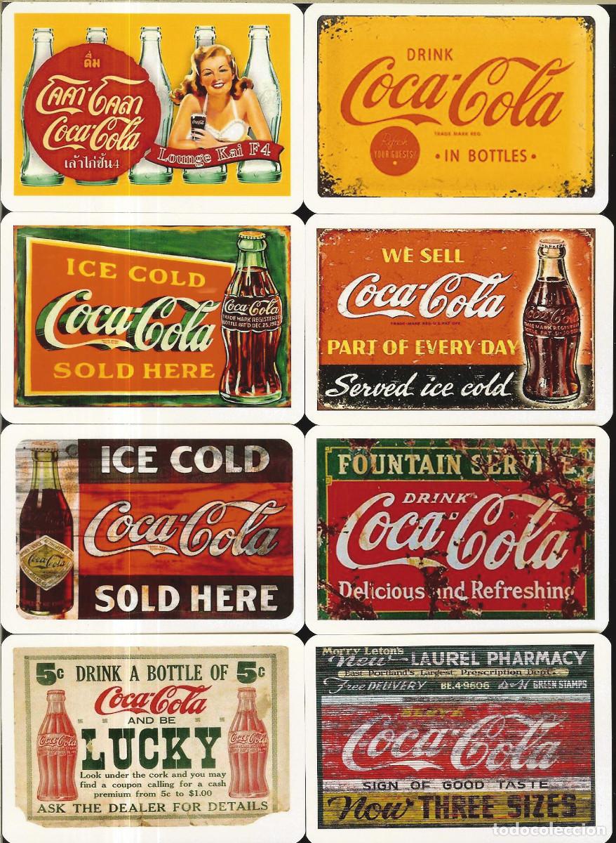 Coleccionismo calendarios: 8 CALENDARIOS DE BOLSILLO - A&Ntilde;O 2022 - CHAPAS RETRO VINTAGE COCA COLA