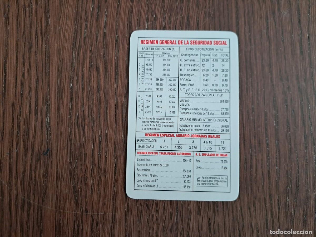 Coleccionismo calendarios: calendario H. Fournier, tesorer&iacute;a general de la seguridad social, a&ntilde;o 1997.