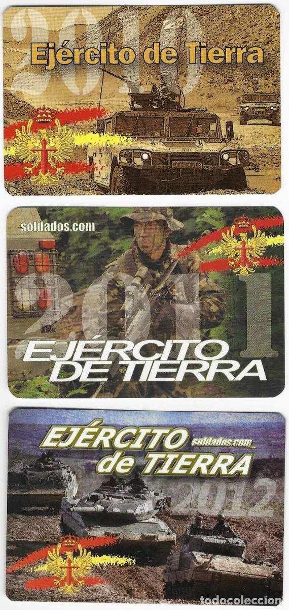Coleccionismo calendarios: 3 CALENDARIOS BOLSILLO A&Ntilde;OS 2010-2012 EJERCITO DE TIERRA - VER FOTO REVERSOS