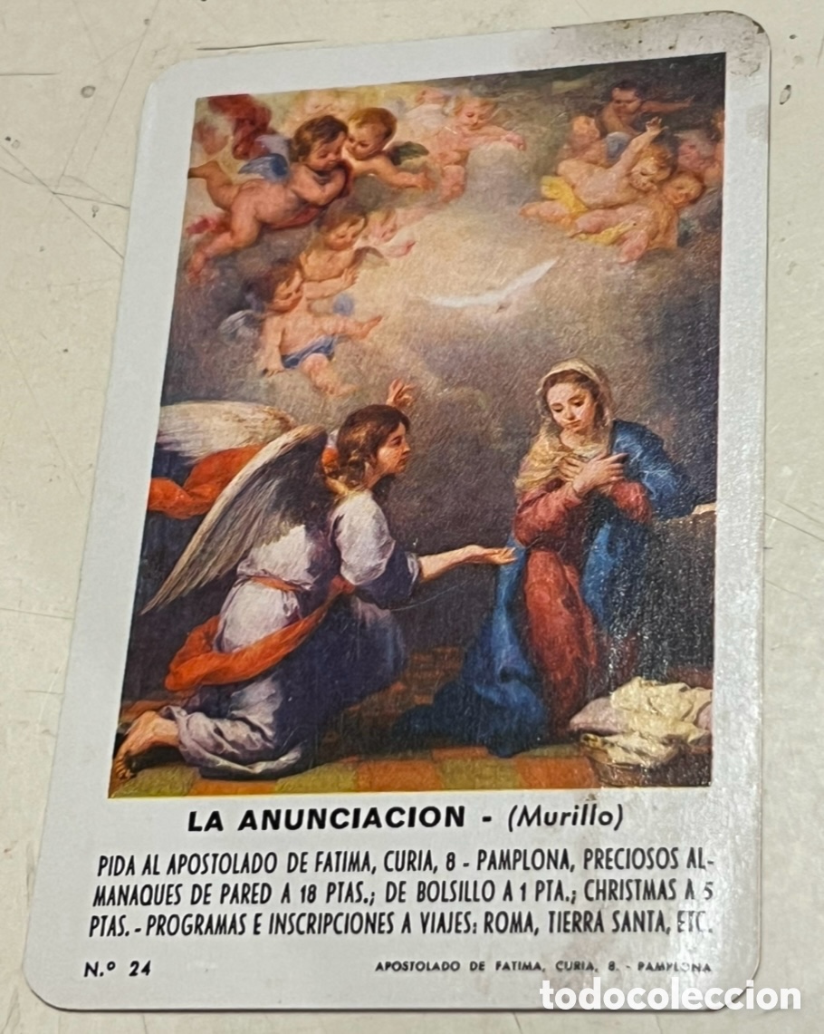 Coleccionismo calendarios: Calendario de bolsillo. Apostolado de F&aacute;tima. Curia, 8. Pamplona. Fournier. 1973.