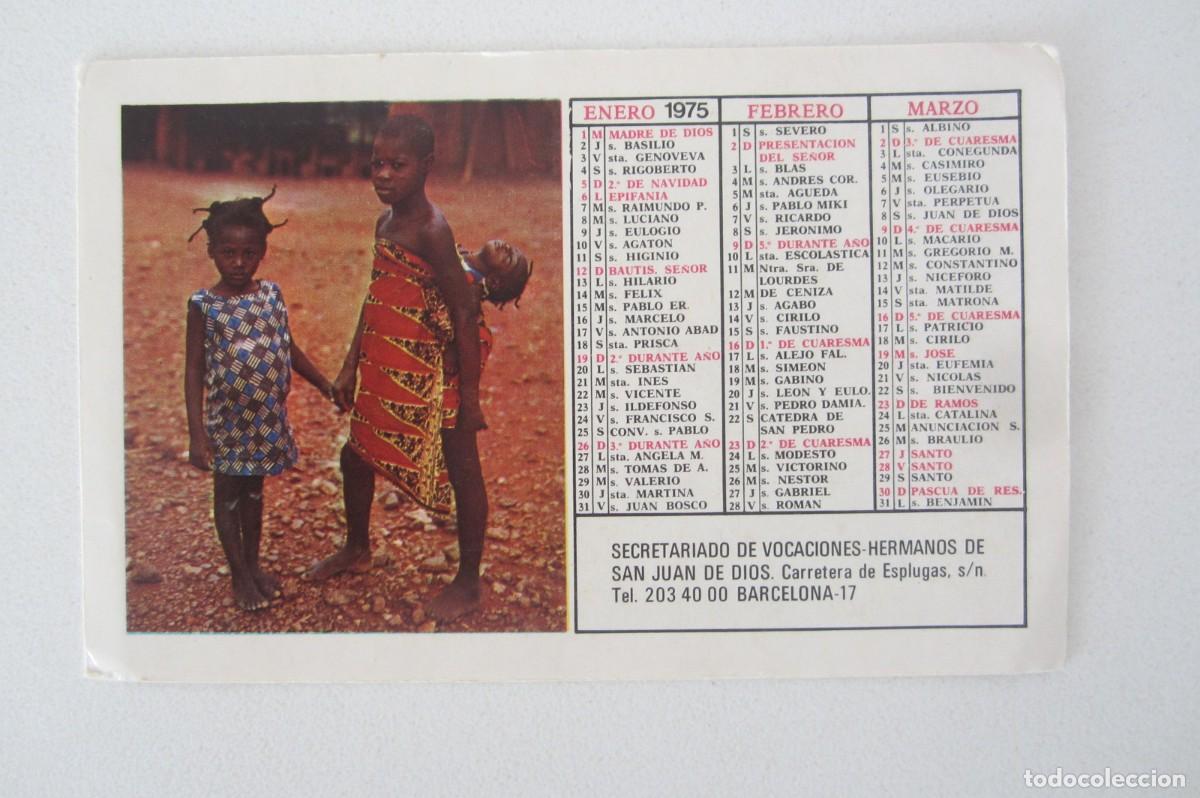 Coleccionismo calendarios: Calendario San Juan de Dios 1975