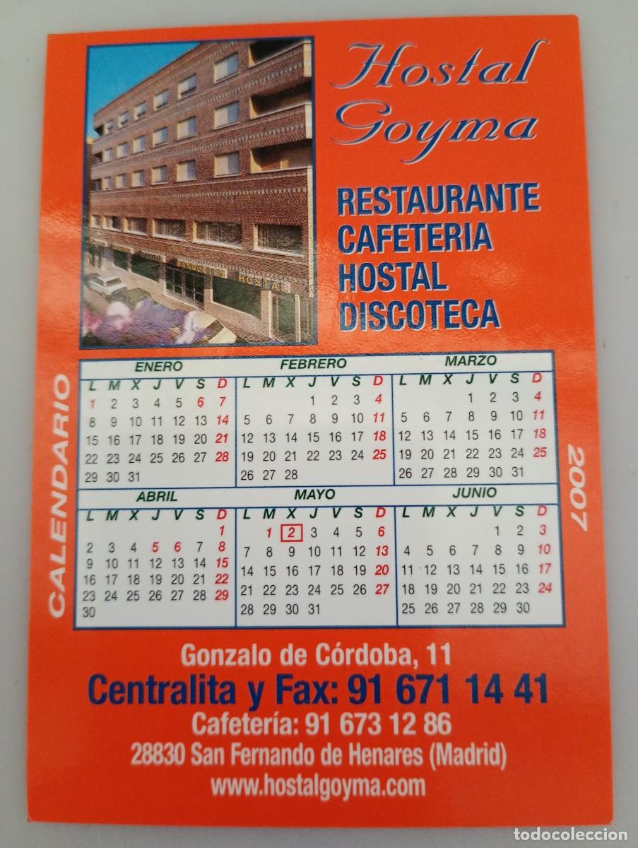 Coleccionismo calendarios: Calendario 2007 Publicidad HOSTAL GOYMA Madrid
