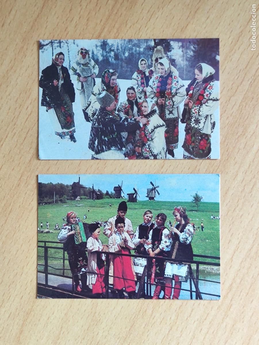 Coleccionismo calendarios: 2 CALENDARIO BOLSILLO - 1990 UCRANIA URSS - TRAJES TRADICIONALES - VESTIDO