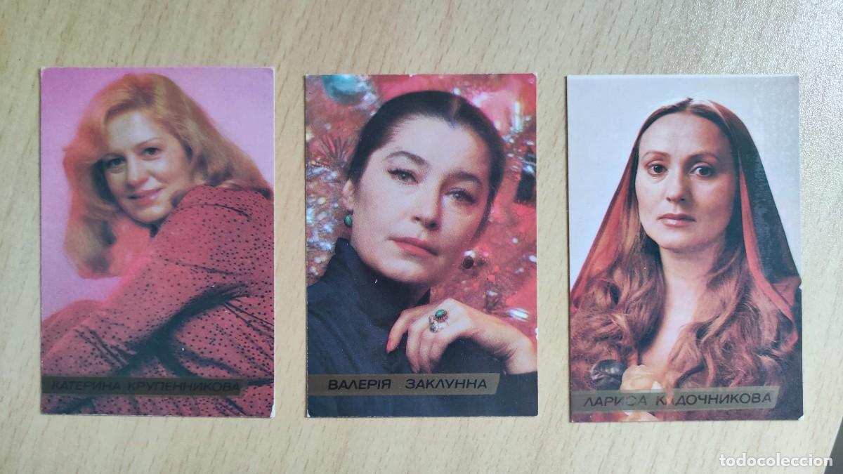Coleccionismo calendarios: 3 CALENDARIO BOLSILLO - 1983 UCRANIA URSS - CINE TEATRO ACTRICES MUJER POLITICA