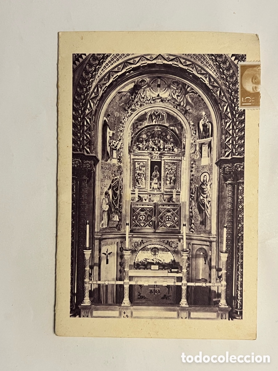 Coleccionismo calendarios: MONTSERRAT. CALENDARIO POSTAL. Horarios Bas&iacute;lica.. horarios trenes.., Abad&iacute;a de Montserrat (a.1959)