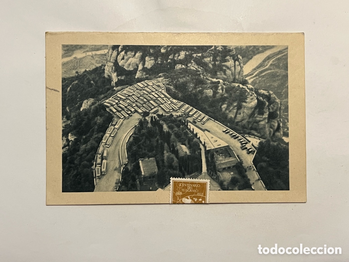Coleccionismo calendarios: MONTSERRAT. CALENDARIO POSTAL. Horarios Bas&iacute;lica.. horarios trenes.., Abad&iacute;a de Montserrat (a.1956)