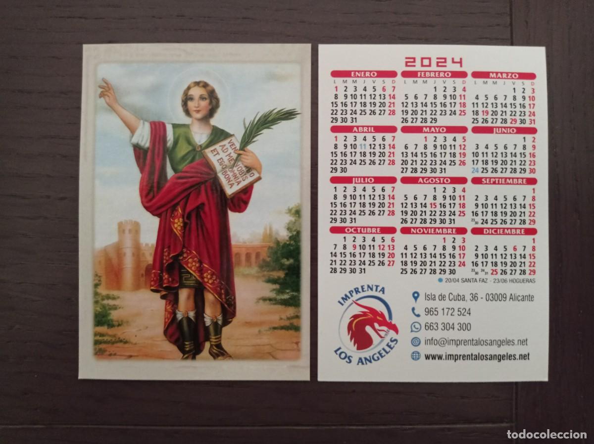 Coleccionismo calendarios: CALENDARIO PUBLICITARIO. IMPRENTA LOS &Aacute;NGELES. ALICANTE. A&Ntilde;O 2024