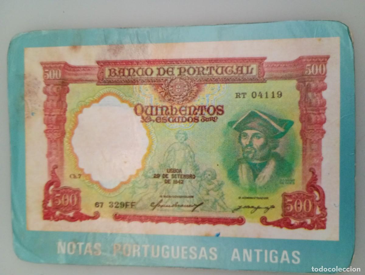 Coleccionismo calendarios: Calendario Portugal 1985 Billetes 500 Escudos