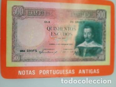 Coleccionismo calendarios: Calendario Portugal 1987 Billetes 500 Escudos