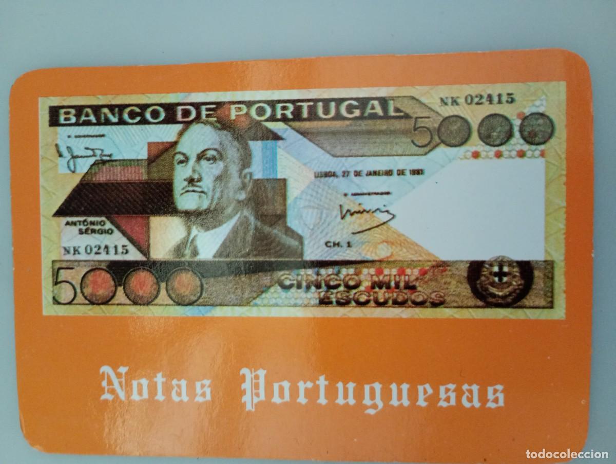 Coleccionismo calendarios: Calendario Portugal 1987 Billetes 5000 Escudos