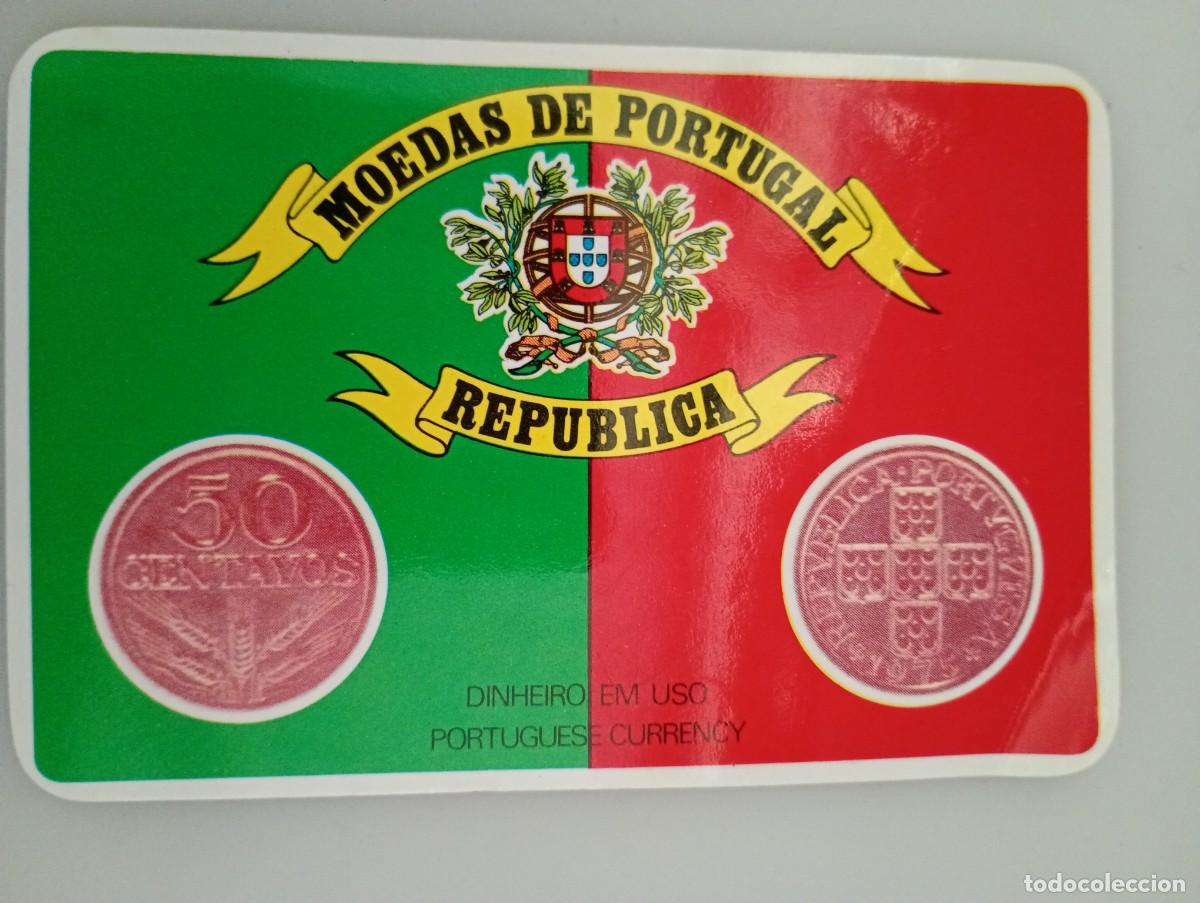 Coleccionismo calendarios: Calendario Portugal 1985 Monedas de Portugal 50 Centavos bronce