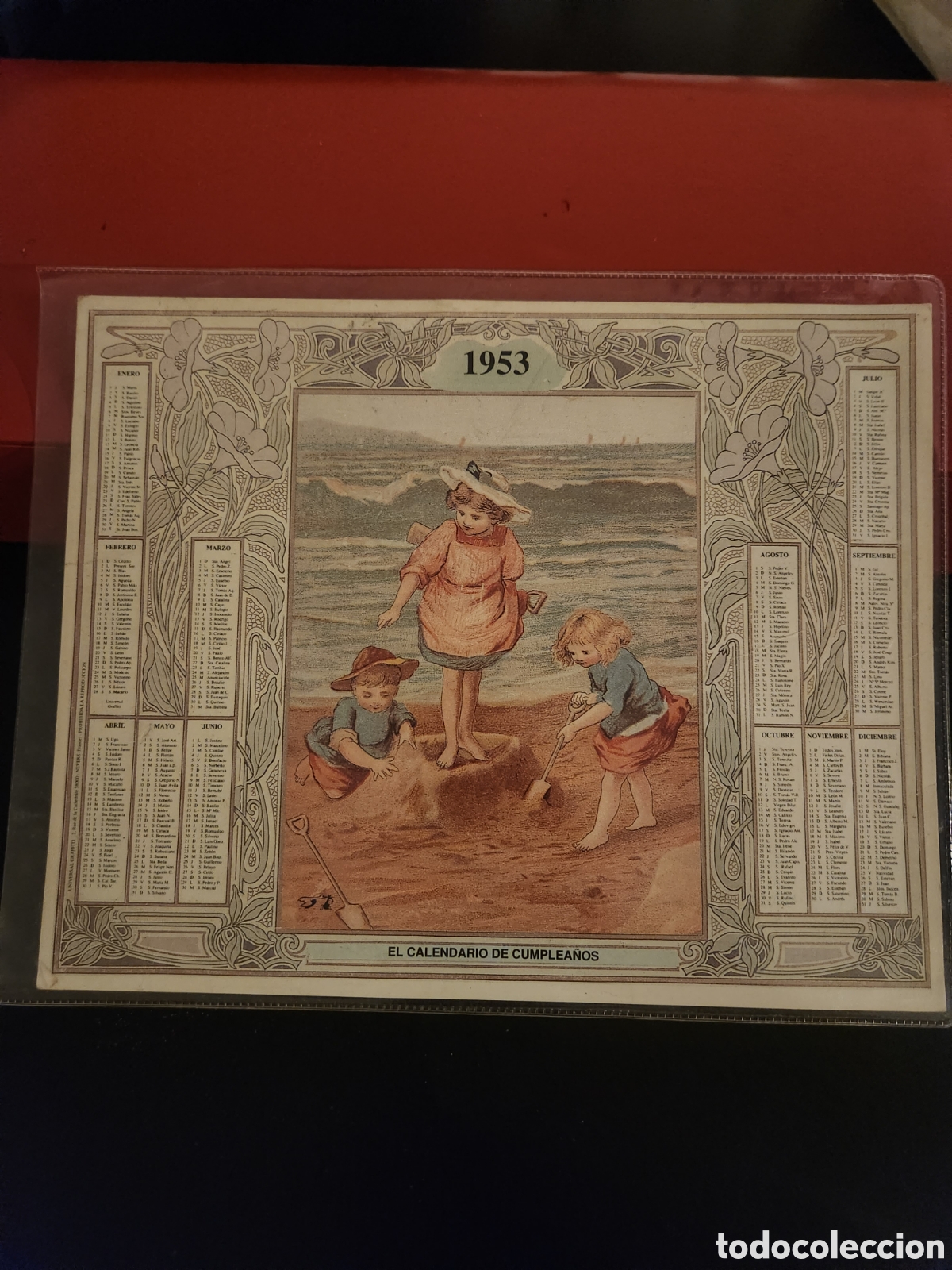 Coleccionismo calendarios: Calendario de complea&ntilde;os 1953