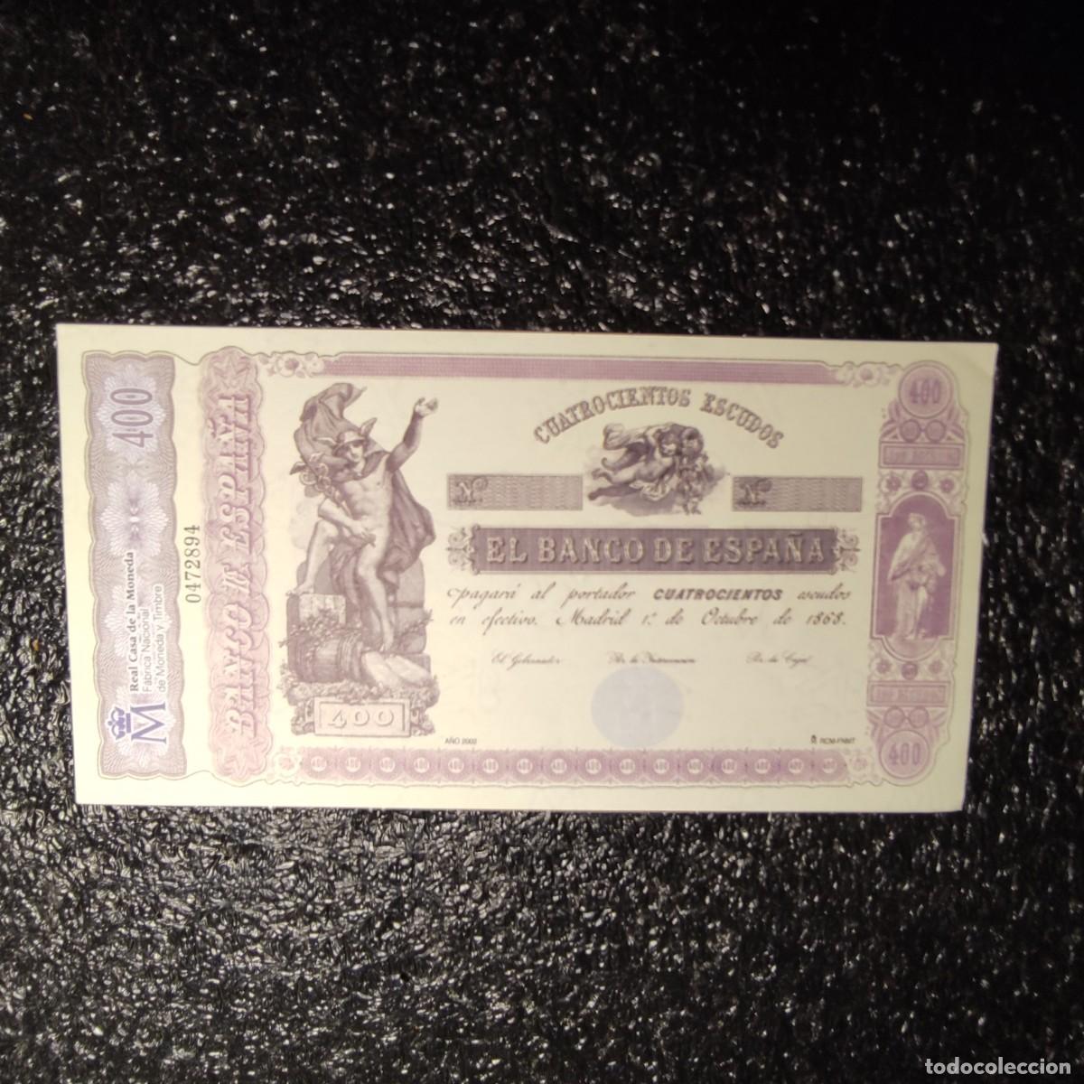 Coleccionismo calendarios: BILLETE DE ESPA&Ntilde;A FACS&Iacute;MIL** 400 PESETAS * COL.TODOS LOS BILLETES DE LA PESETA 1874 1992* JUANI