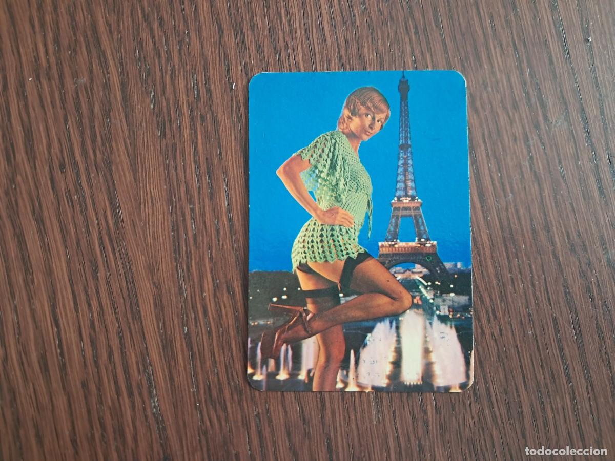 Coleccionismo calendarios: calendario de serie DLB 47.269, chica y torre Eiffel, bar restaurante el crucero, Villapedre, 1976