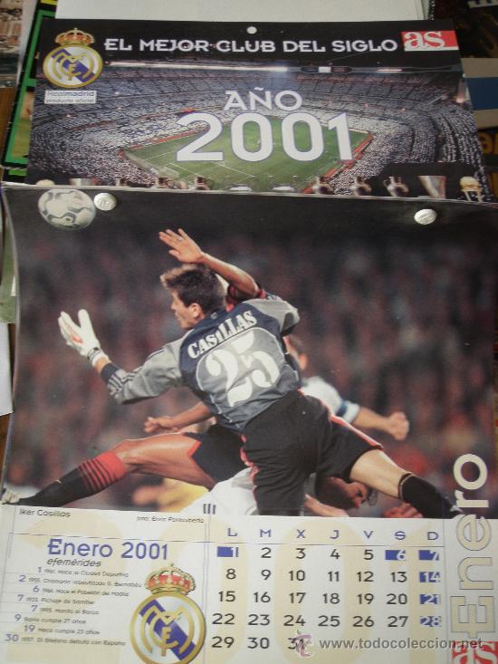 Coleccionismo deportivo: R. Madrid 2001- calendario- - Foto 1