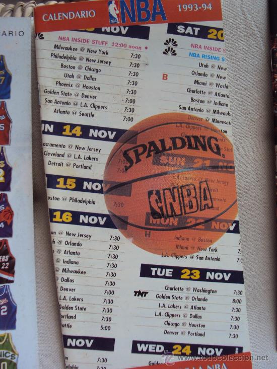 Coleccionismo deportivo: NBA. 6 Calendarios de 92-93 a 97-98 - Foto 3
