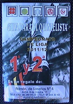 Coleccionismo deportivo: GUIA PARA EL QUINIELEISTA 2011-2012 - Foto 1