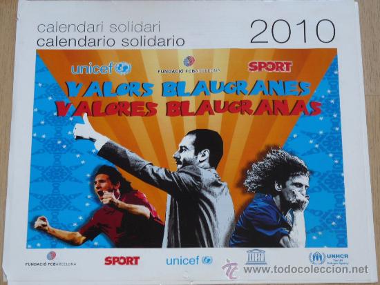 Coleccionismo deportivo: CALENDARIO DE PARED DEL BAR&Ccedil;A. A&Ntilde;O 2010 - Foto 1