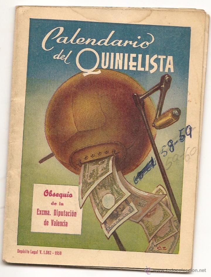 Coleccionismo deportivo: Calendario del quinielista. 1959-60 - Foto 1