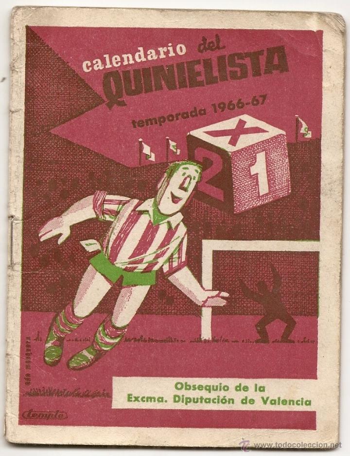 Coleccionismo deportivo: Calendario del quinielista. 1966-67 - Foto 1